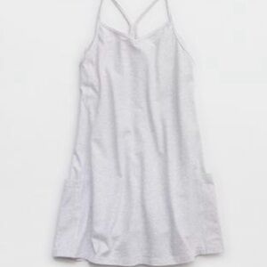 NWOT OFFLINE By Aerie OG Cotton Racerback Mini Dress Gray Medium